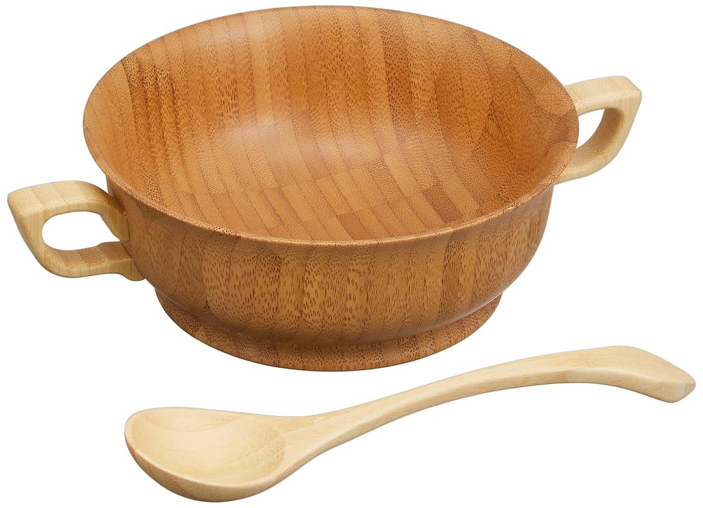 RIVERET Soup Cup and Spoon Set, 400ml, Made in Japan, Dishwasher Safe, Brown, RV-203B