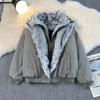 Mens Winter Thick Fleece Collar Cotton Coat Loose Casual Warm Stand Jacket