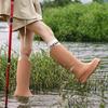 Stylish Women's Rain Shoes: Suitable For Outdoor Wear, Adult High-cylinder Water Shoes, Thick-soled, Waterproof With Cuffed Open