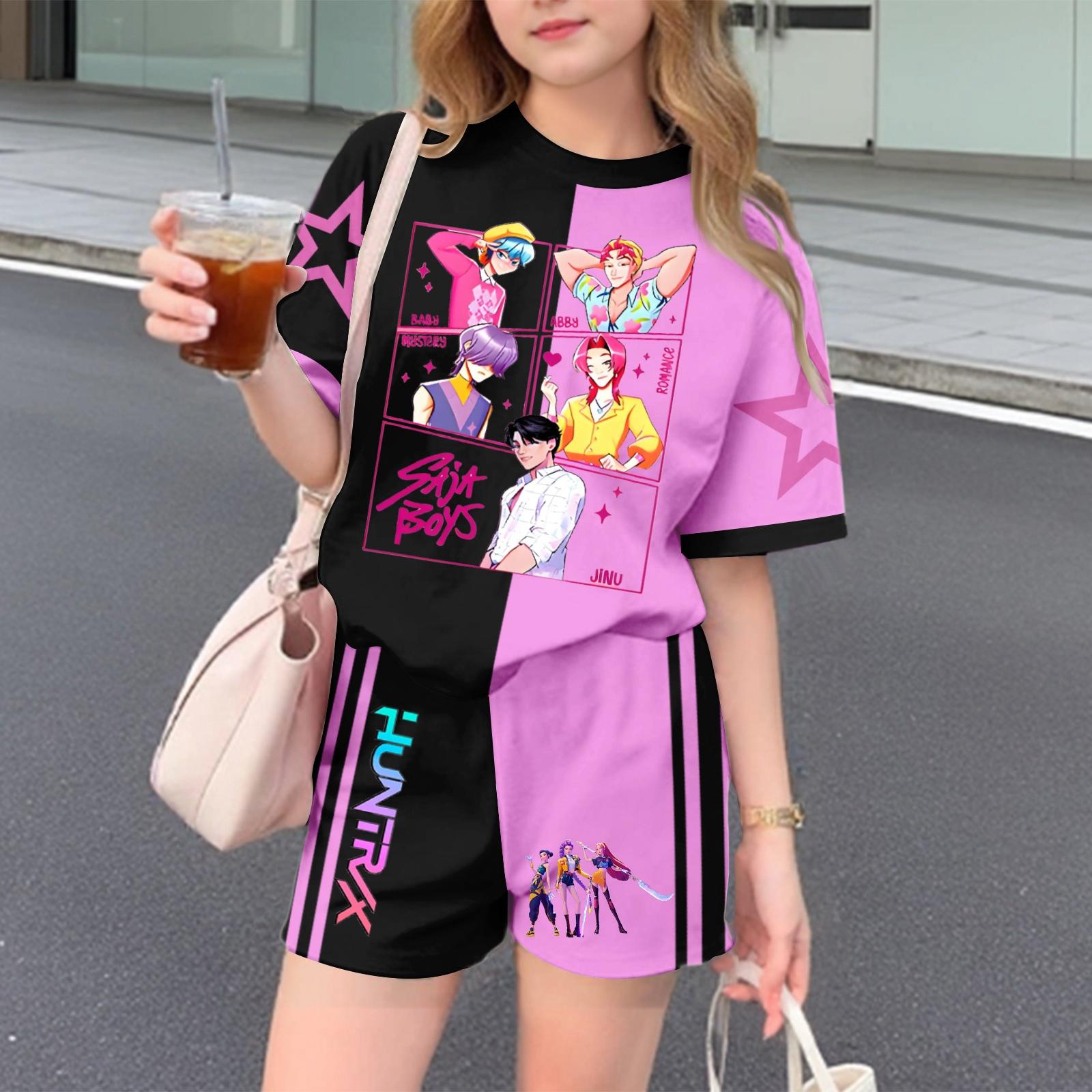 

Детский патриотический наряд - комплект из 2 предметов: короткий рукав и шорты для девочки 100 горячий розовый