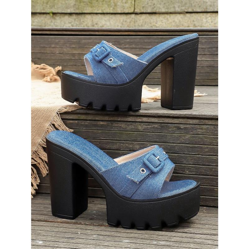 Women's Sandals, Flip-flops, Season Fish-toe Platform Size-large High-heeled Shoes