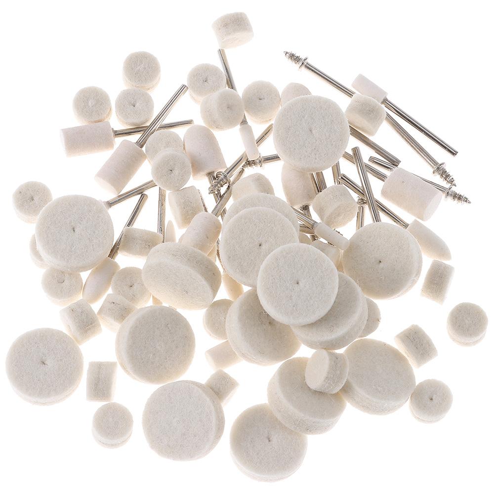 80Pcs 1/8" Shank Felt Polishing Wool Felt Rotary Tool Buffing Wheel for Dremel Rotary Tool Watch