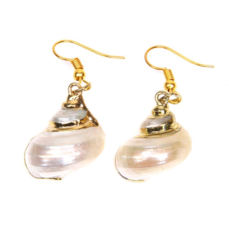 New In Natural Shell Sea Scallop Drop Earrings Boho Shell Drop Earrings for Women Femal Sea Beach Earrings Summer Jewelry Gifts
