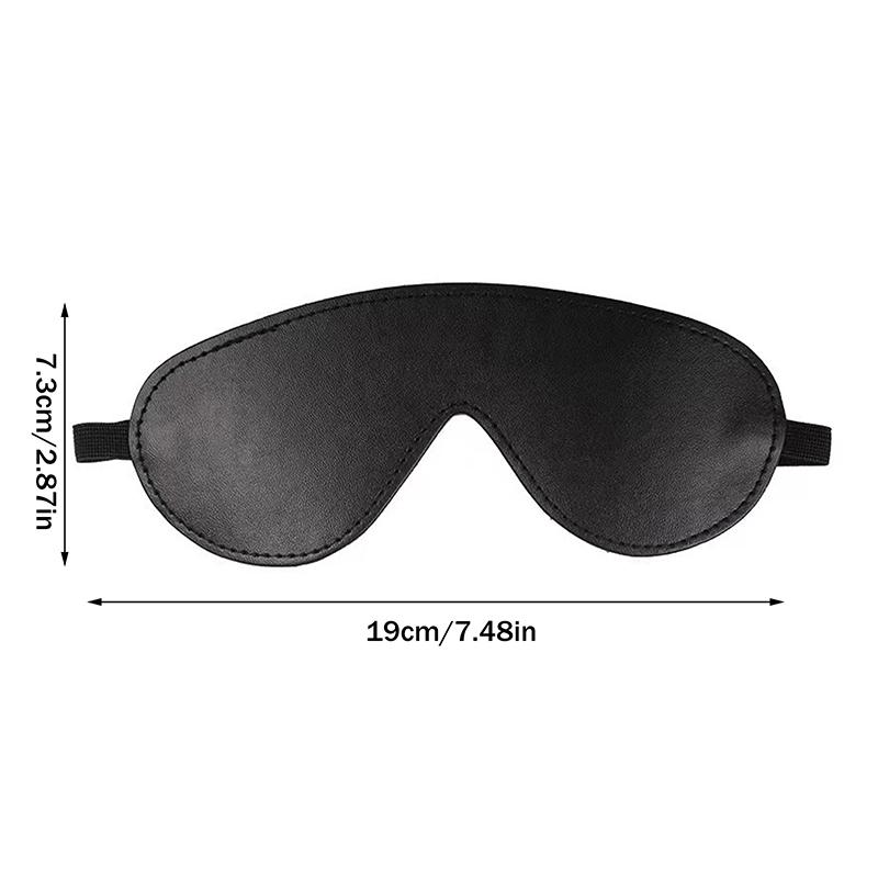 For SM Sensory Play Unisex Bondage Restraint Gear Erotic Blindfold Leather Mask With Adjustable Buckle Blackout Eye Cover