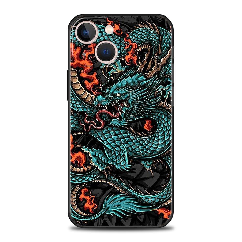 

Phone Case Cover for iPhone 17 Pro Max 16 15 14 13 12 11 Pro Max Plus 17AIR Shockproof Soft TPU Shell Dragon Fundas Capas Bags iPhone 14Pro Max