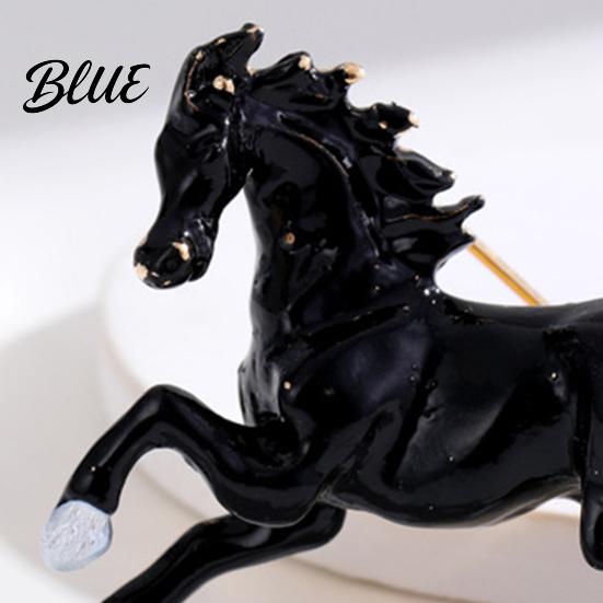 Exquisite Horse Pin Brooch Chinese Zodiac Year of Enamel Vintage