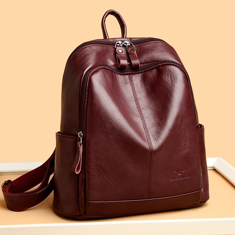 Fashionable PU Leather Backpack with Adjustable Shoulder Straps Simple Design Suitable for Daily Use Travel Shopping and Other Scenarios