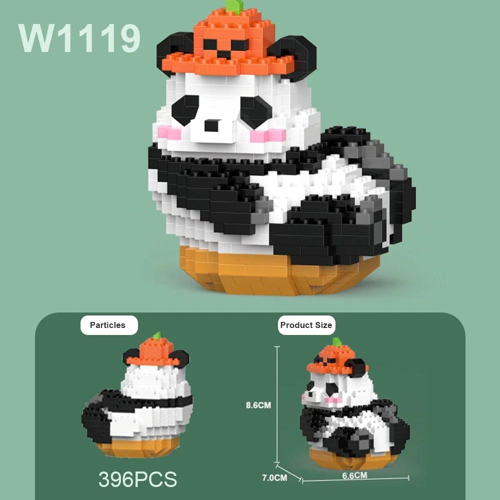 Cute Chinese Panda Building Blocks Sets DIY Educational Assembly Toys Bricks Mini Animals Model MOC Kids Christmas Birthday Gift