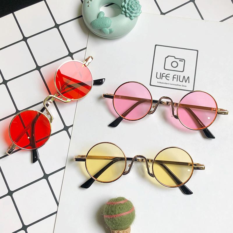 Sunglasses for Children Fashion Metal Frame Round Sunglasses Retro Anti Ultraviolet Tide Children's Glasses Lentes
