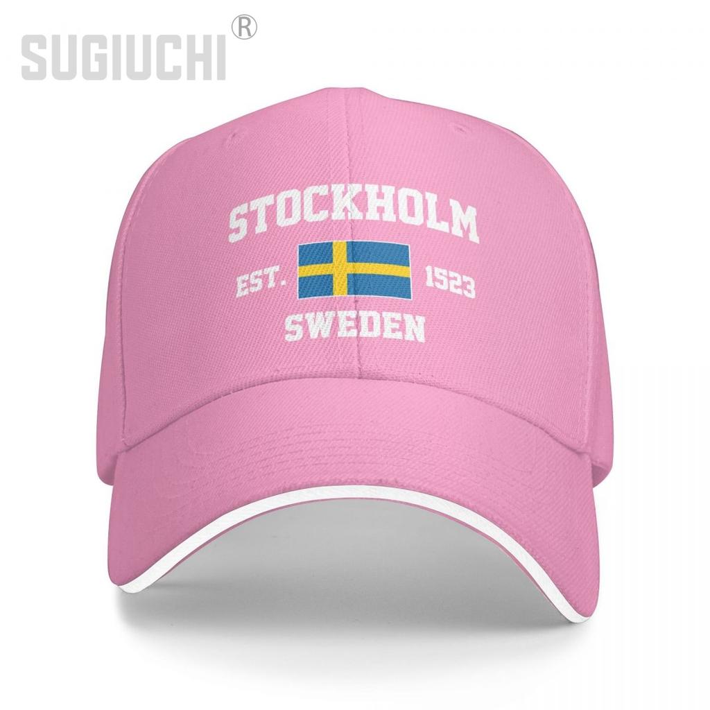 Baseball Cap Sweden EST Stockholm Capital Unisex Women Unisex Hip Hop Sandwich Caps Snapback Golf Hat Fishing