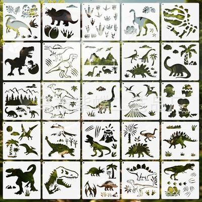 6 Inch Dinosaur Reusable Drawing Stencils for Painting,25pcs DIY Craft Template for Painting On Furniture,Canvas,Wall,Home Decor