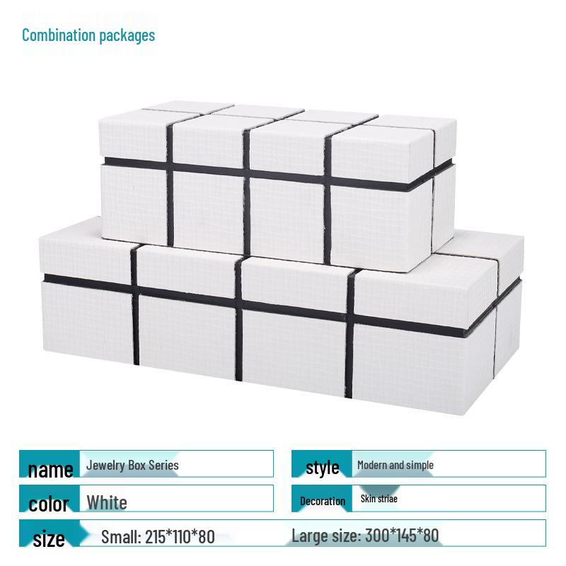 

Elegant Leather & Wooden Jewelry Storage Box - Handmade Ornament for Home or Hotel Wardrobes Small 215*110*80 белый