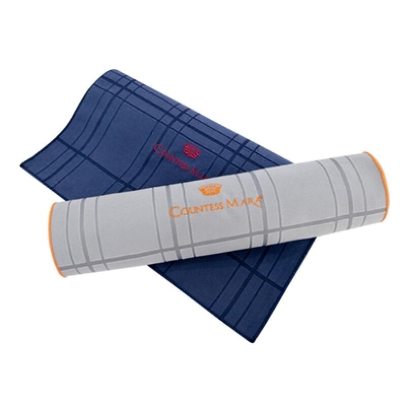 Countess Mara Modern Check Large Microfiber Sports Towel Gray 1 sheet