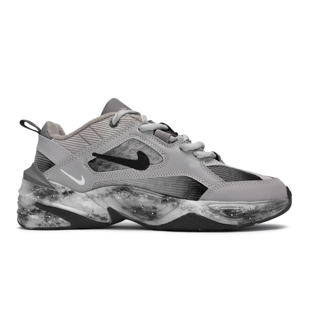 Nike M2K Abrasion Resistant Low top Chunky Sneakers Unisex Black Gray BV0074-001(Team80-S-BOX)