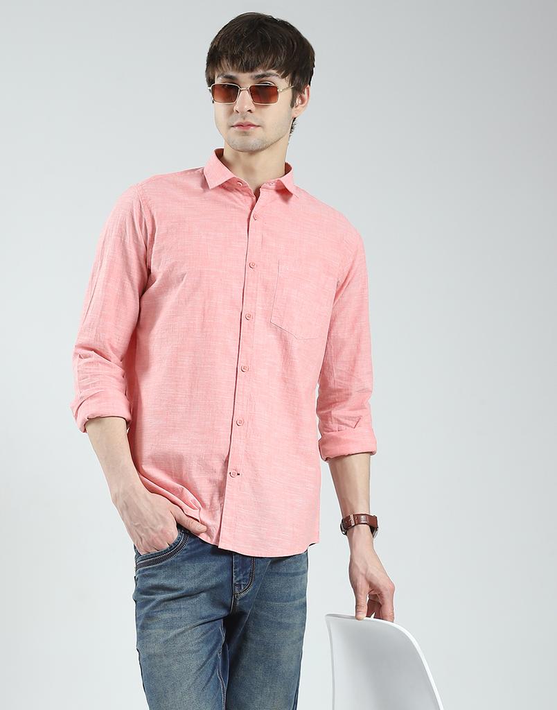 Monte Carlo Men's Regular Fit Full Sleeve Solid Shirt