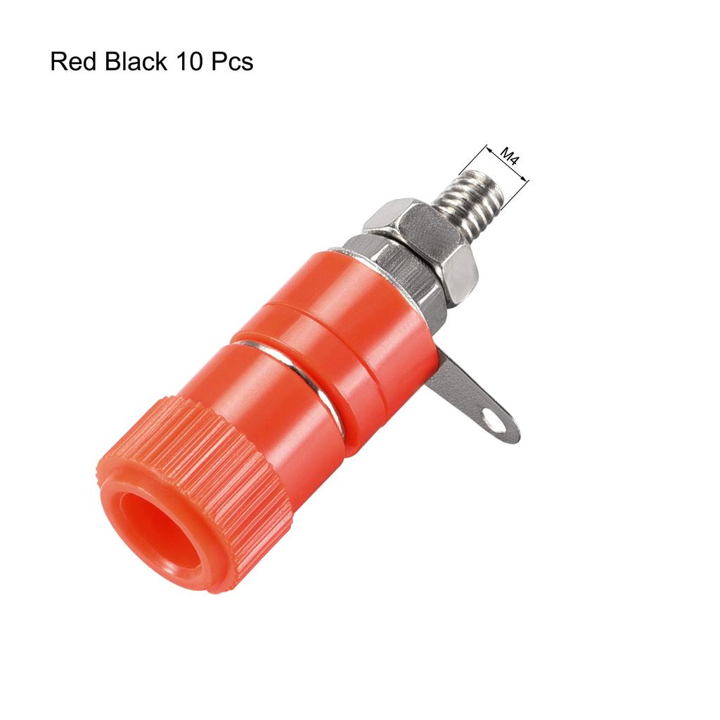 uxcell Speaker Terminal Connector Binding Posts 4mm Banana Plug Jack Socket Mount Connector Red Black 10pcs Panel/Chassis