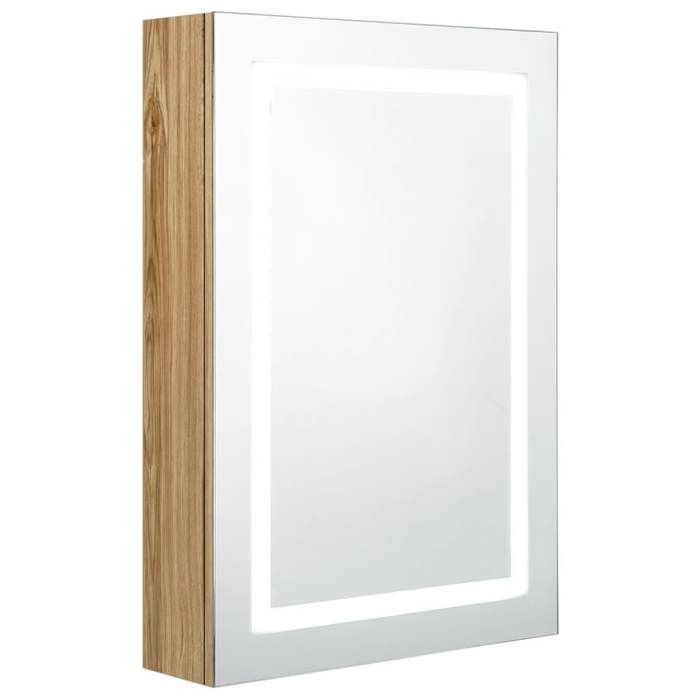 VidaXL LED Mirrored Bathroom Cabinet Oak 50x13x70 Cm 326492