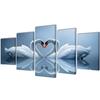 Set of Printed Wall Canvases Swans 100 X 50 Cm