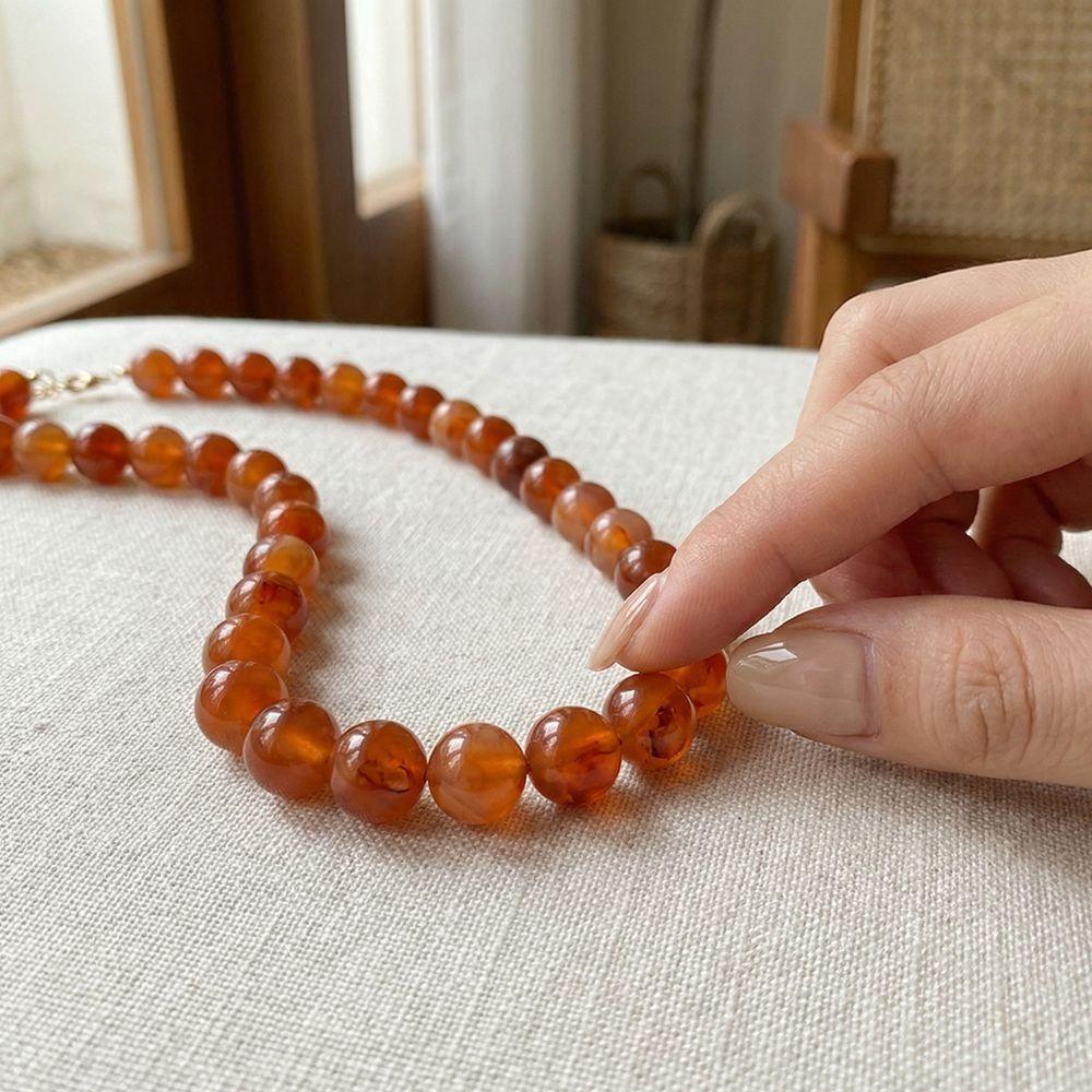 Vintage Round Beads Collarbone Chain Colorful Bohemian Clavicle Jewelry Fashion