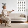 Gentle Chair Workout Routine 3Pcs Tai Chi Posters Seated Canvas Fitness Poster Illustrations Exercise Instructions for Beginners Seniors Senior