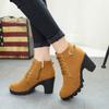 Platform Round Toe Woman Short Shoes Autumn Winter Heeled Booties Comfortable and Elegant Footwear New in Ankle Boots for Women