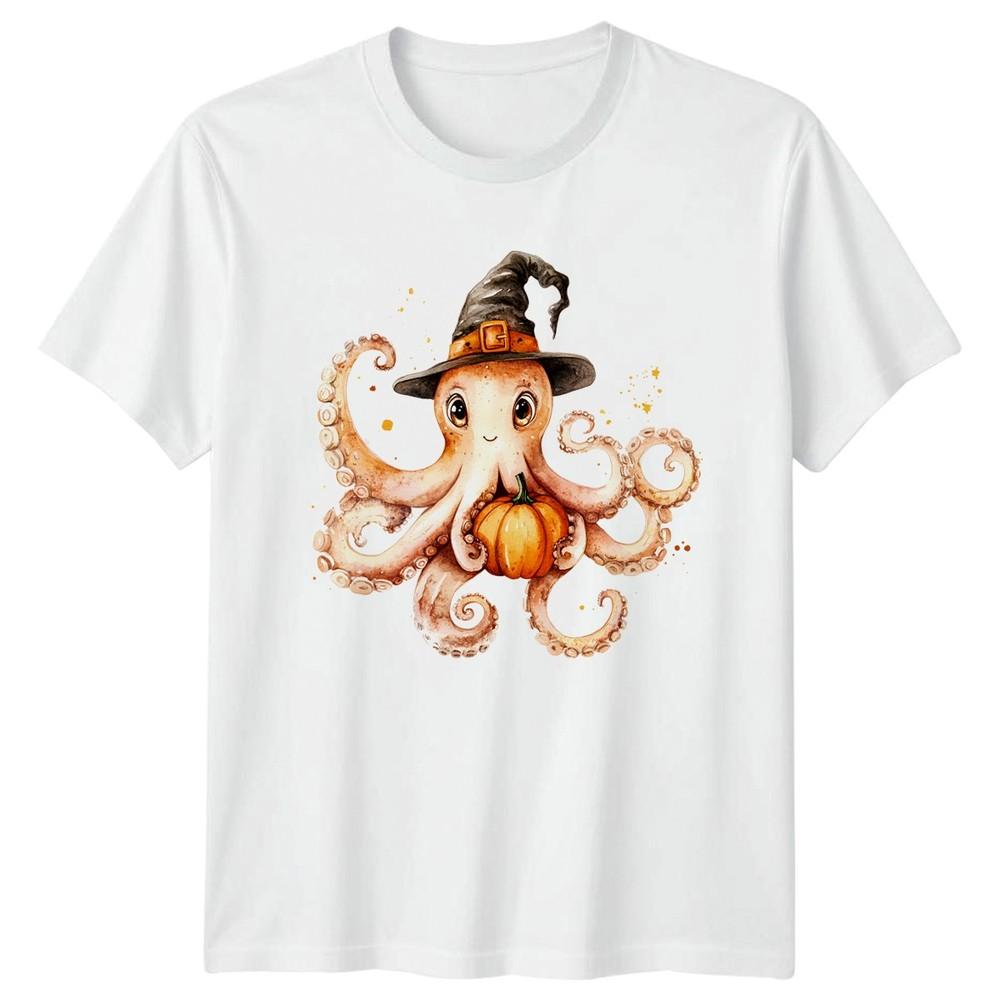 Cute Octopus Wearing A Witch Hat TShirt Halloween Gift For Him And Her S