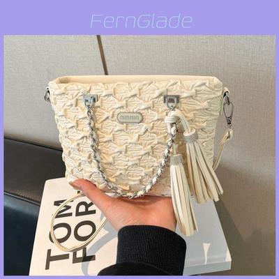 Pu Water Bucket Bag With Zipper Pocket For Daily Casual Women