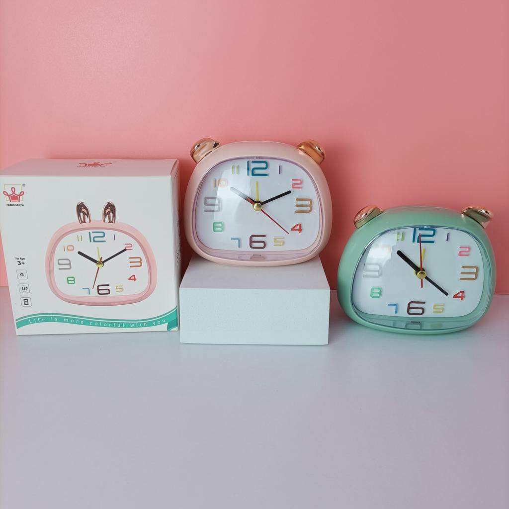 Cute Pig Style Mini Clock Small Fresh Alarm Clock Creative Home Office Desk Clock Desktop Student