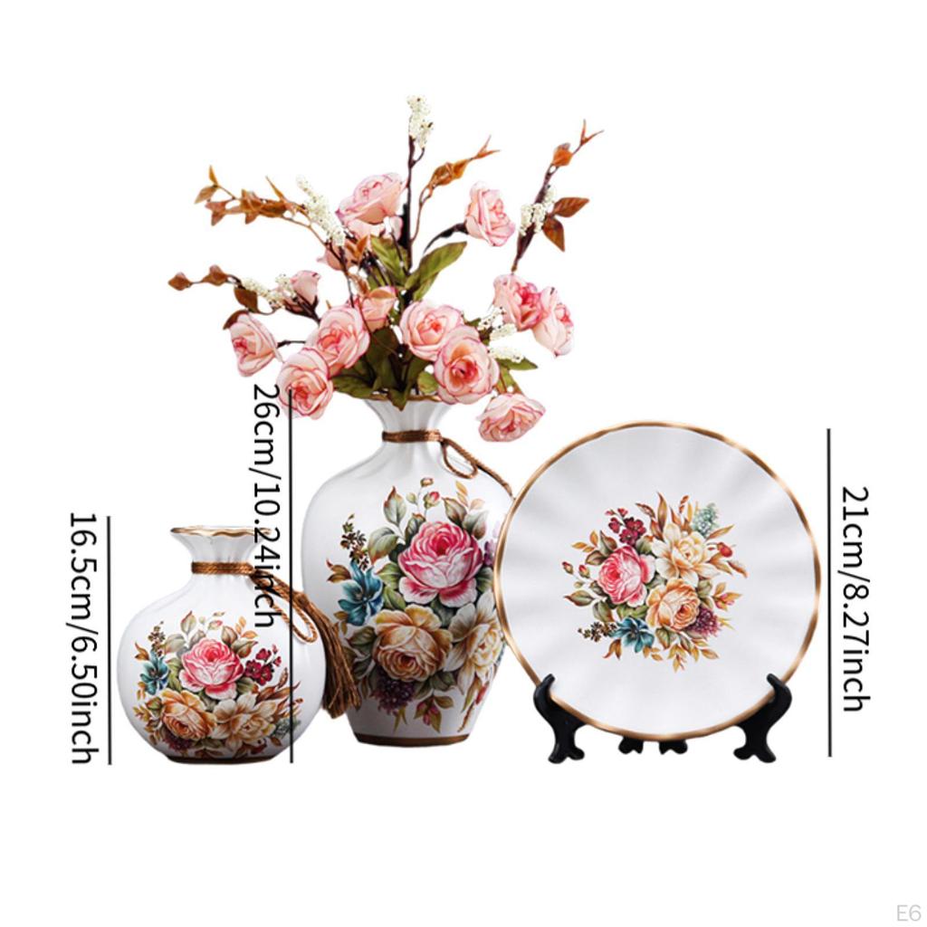 3 Keramikvasen für Blumenarrangements, Dekorative Behälter für den Innenbereich