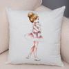 Cute Cartoon Children Pillow Case for Sofa Home Soft Plush Pillowcase Nordic Style Decor Pink Ballet Girl Cushion Cover