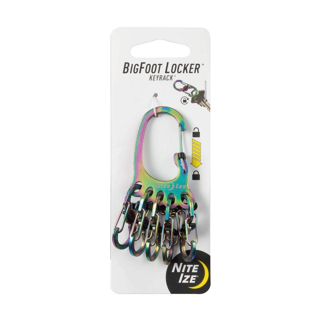 NITEIZE Stainless Steel BigFoot Locker Carabiner Key Holder with Lock - D-Shaped All 3 Colors(Official Japan Product)