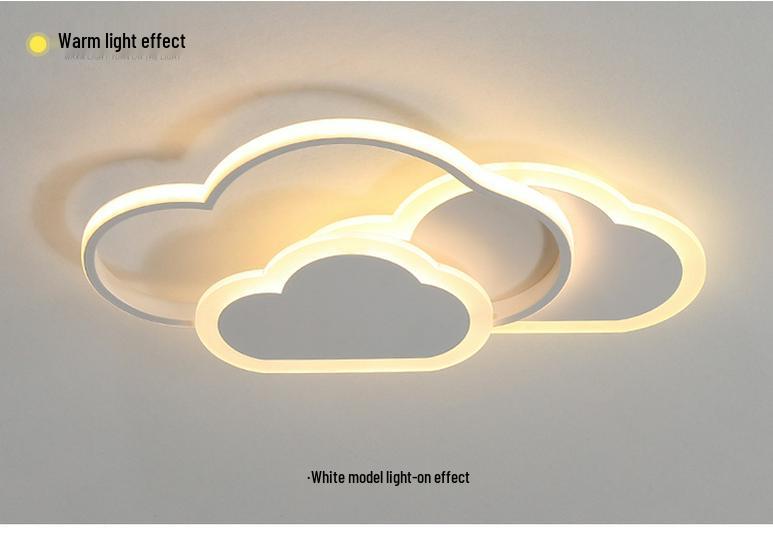 Dimmable LED Ceiling Lamp - Wrought Iron Cloud Design for Kids' Room