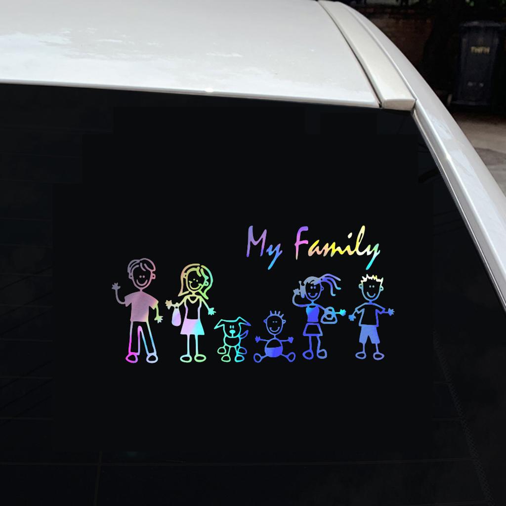 Familienauto Aufkleber Familie Aufkleber Für Auto Fensterscheiben My-Family Strichmännchen Familie Stoßstange Aufkleber Für Auto LKW