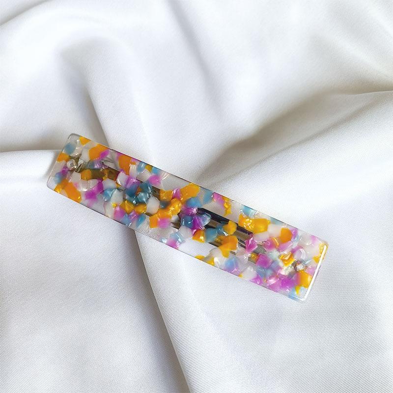 Koreanische Neue Florale Essigsäure Haarnadel Mode 10,5 cm Langer Streifen Federklemme Französische Pferdeschwanzklemme Haaraccessoires