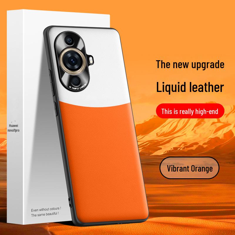 Anti-fall Liquid Leather Protective Cover for Huawei Nova 11 Pro.