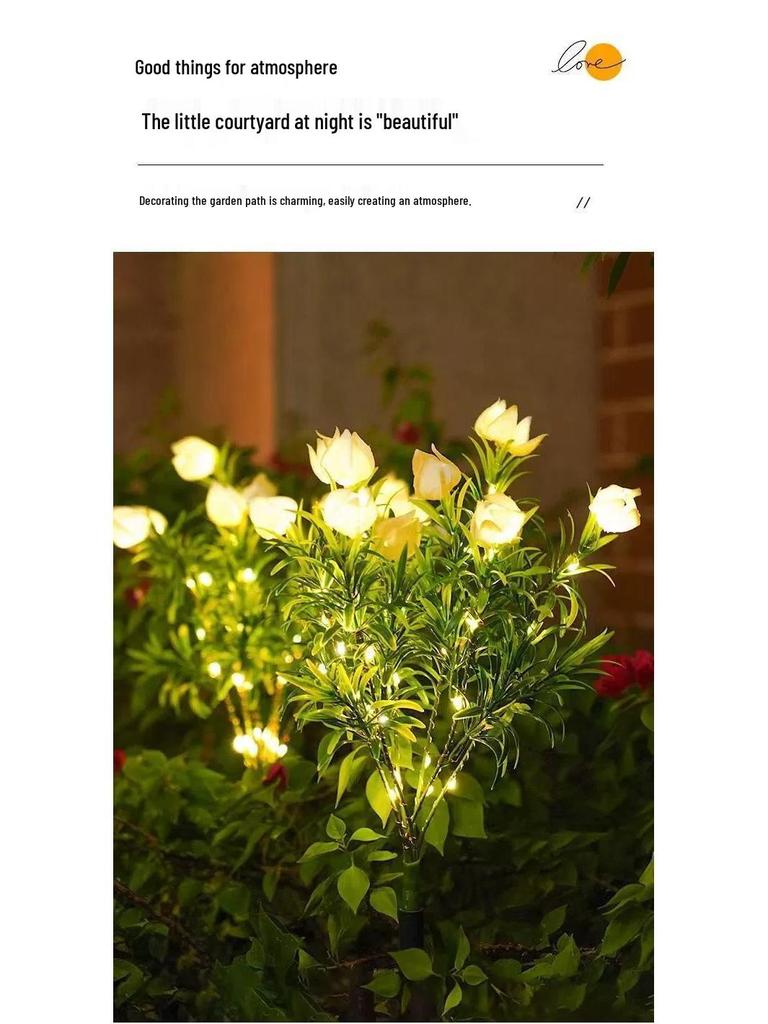 Solar LED Gardenia Light: Waterproof Outdoor Lawn Decoration with Ground Stake