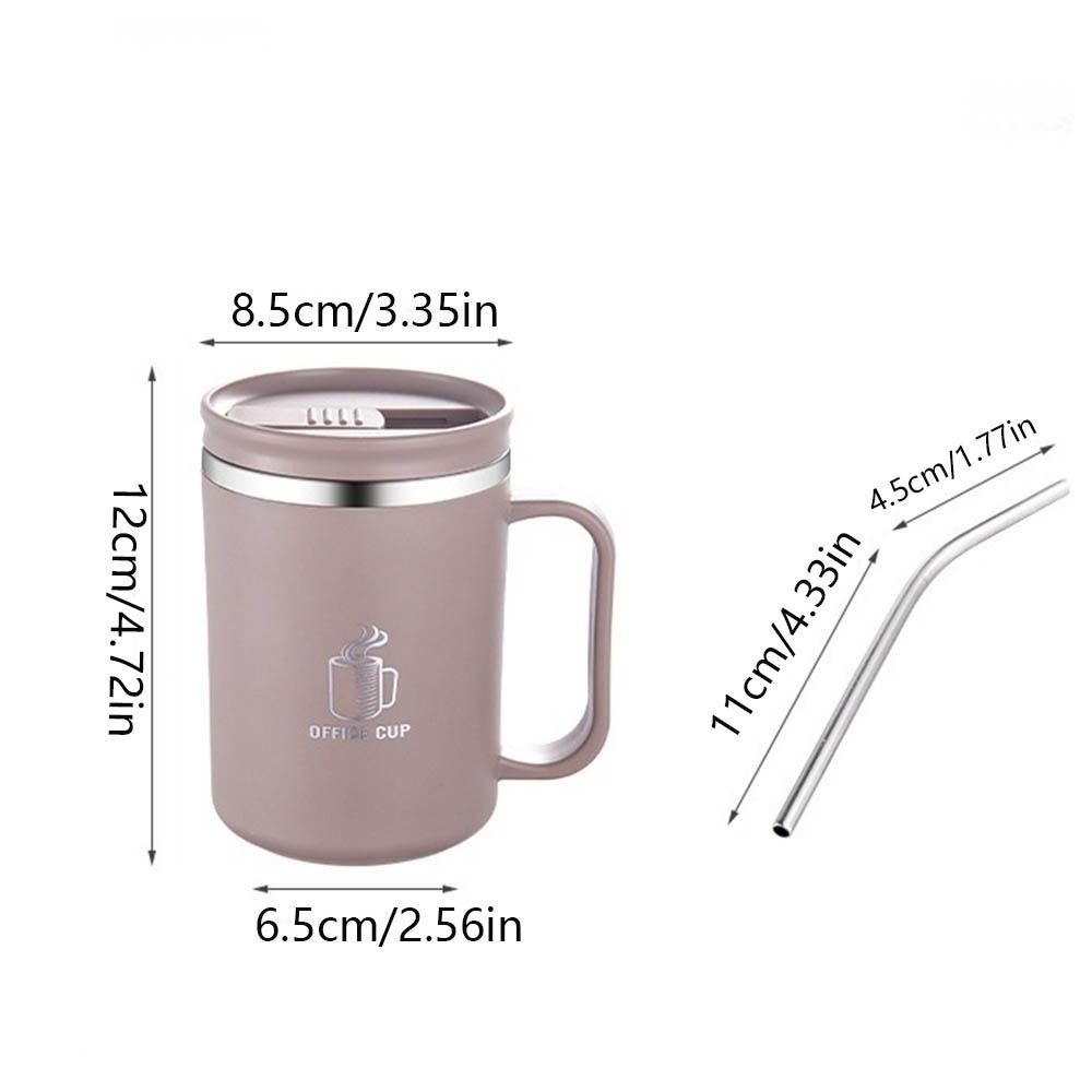 304 Stainless Steel Insulated  Coffee Cup with Drinking Straw Thermal  Water Cup Mug  Drinking Cup