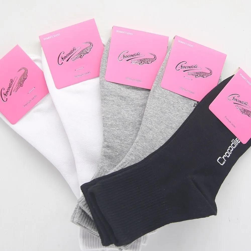 5 Pairs of Crocodile Women's Mid-calf Socks