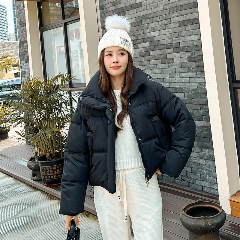 Short Down Padded Jacket Vest Women's 2025 New Thickened Warm Stand-up Collar Jacket with Detachable Sleeves Cotton Jacket