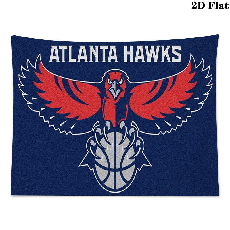 Atlanta Hawks Logo Wall Tapestry Aesthetic Wall Hanging Printed Fabric Blanket Decorative Tapestries for Bedroom Living Room Home Decor
