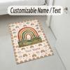 Rainbow Dreams Theme Soft Crystal Velvet Rug Custom Name & Text Print Non Slip Floor Rug for Bedroom Living Room