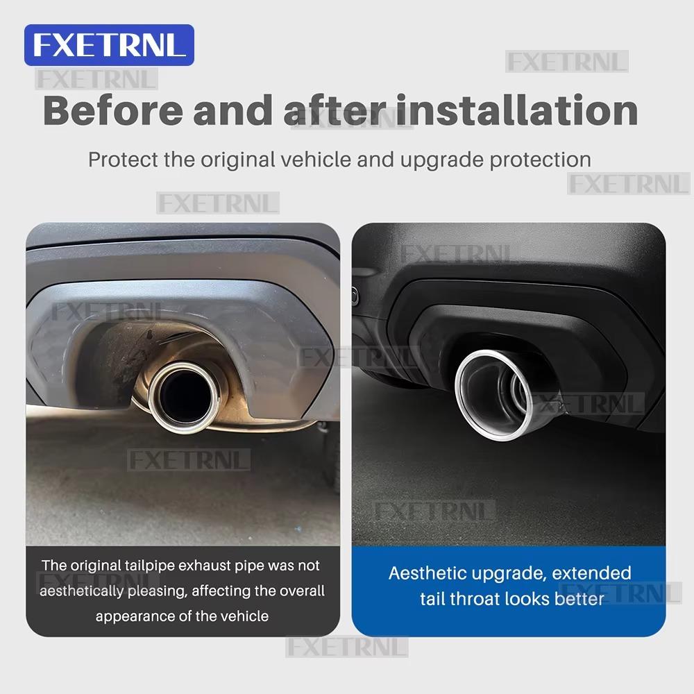 For Subaru Forester 2025 2026 2027 Stainless Steel Exhaust Pipe Car Exhaust Extension Pipe Clamp Tail Throat Tip Decor