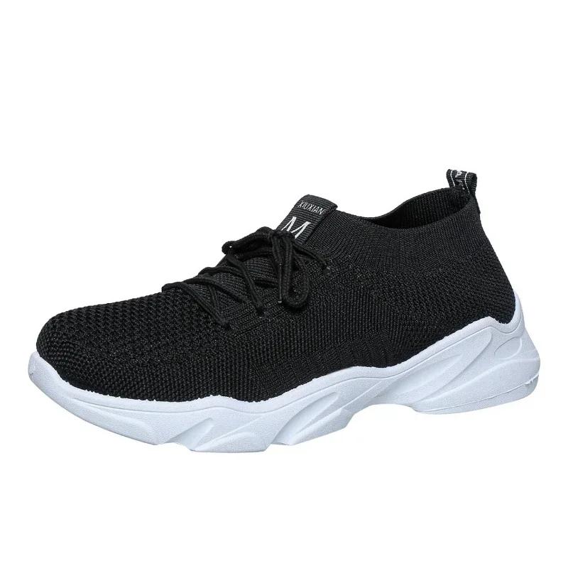 2025 Brand Women's Shoes Lace-up Women's Vulcanize Shoes Fashion Ladies Casual Shoes New Round Toe Light Solid Mesh Sneakers