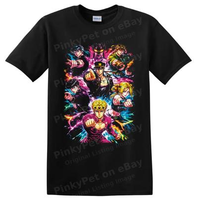 JoJo's Jonathan Joseph Jotaro Josuke Giorno Jolyne Anime T Shirt Tee Heroes Art