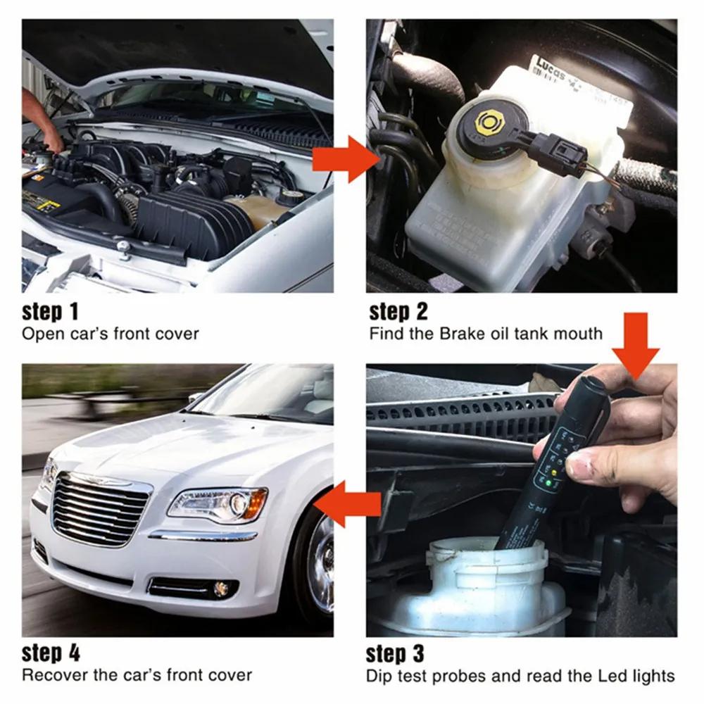 Automotive Brake Fluid Brake Oil Testing Pen Vehicle Brake Fluid Tester Oil Quality Test Display Testing Tools With Liquid LED