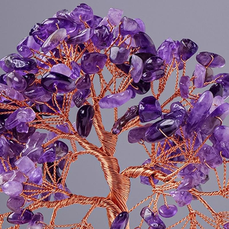 Künstlerischer Kristall-Geldbaum Glücksbaum zur Einladung von Wohlstand für Wohnraum Naturkristalle Farboption