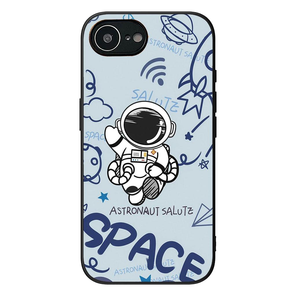 Art Astronaut Moon Sky Phone Cover Case for Apple iPhone 16 15 14 Plus 13 12 Mini 17 Pro Max + ProMax 16E Air 16+ Casing