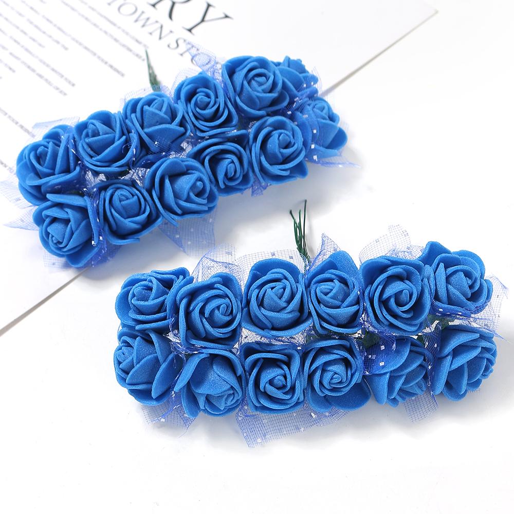 12/36/60Pcs Rose Artificial Flowers Bouquet Foam Fake Flowers Wedding Decoration for Home Room Decor DIY Craft Gifts Accessory