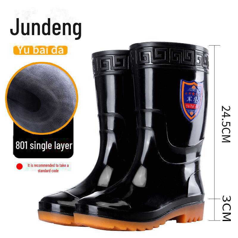 Men's Durable PVC Anti-Slip High-Top Rain Boots for Mining and Labor Protection