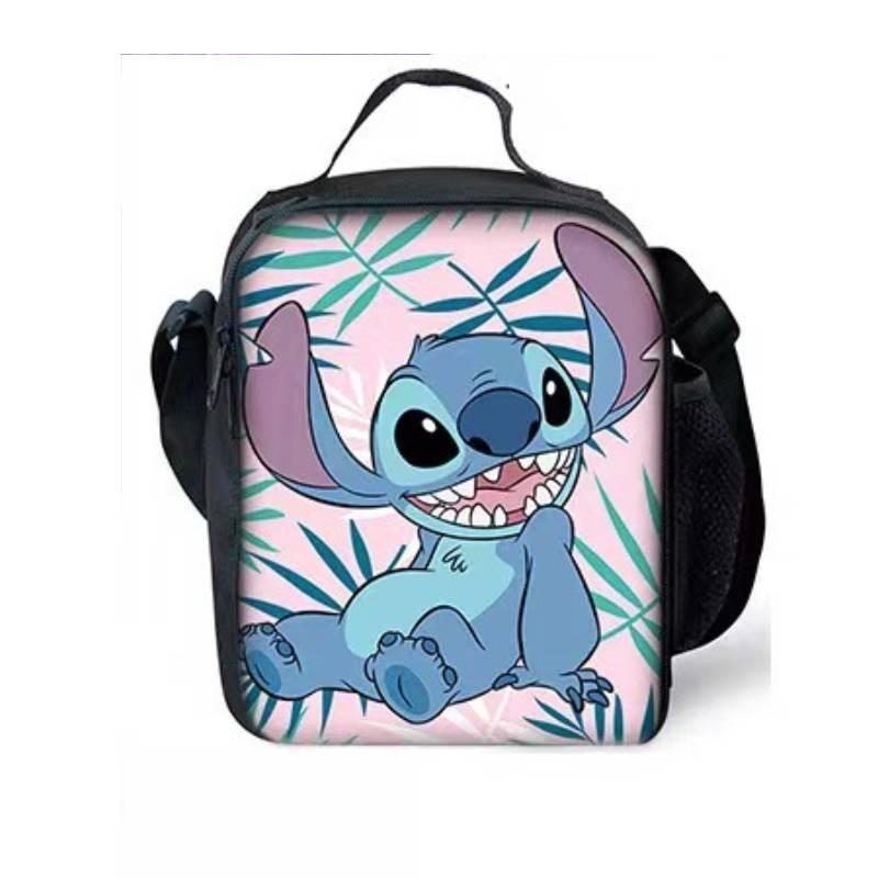 Stitch Lunch Bag With Polyester Material For School Daily Use And Lightweight Carrying